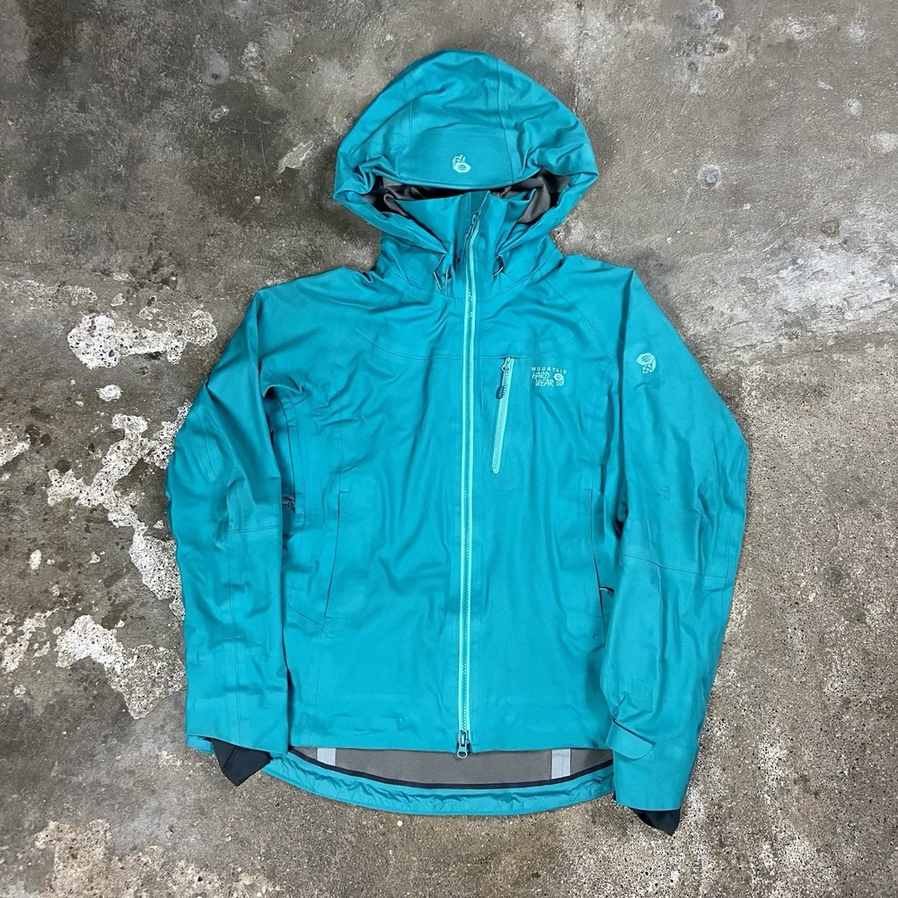 Mountain Hardwear Technical Hard Shell Jacket Womens Size Small Teal Full Zip